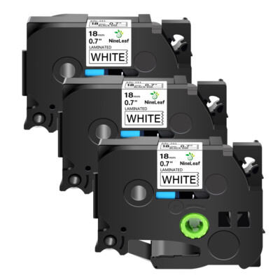 3PK TZe-241 TZ-241 3/4'' Black on White tape 18mm For Brother P-Touch Label 