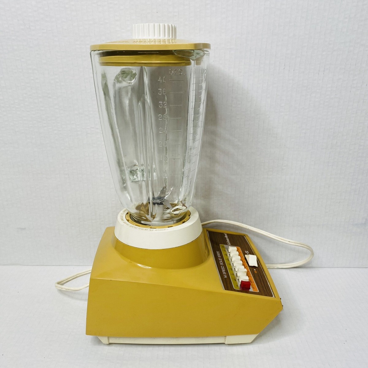 70's Sears Insta•Blend 14 Spd Solid State Harvest Gold Blender Vtg