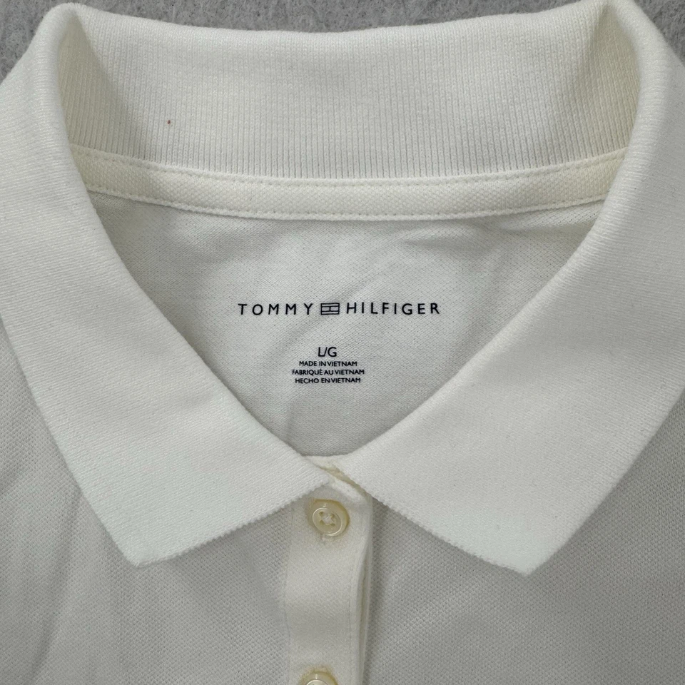 Tommy Hilfiger Polo Mujer Grande Manga Corta Blanco Clásico Top Golf Nuevo con Etiquetas Foto 3 de 4
