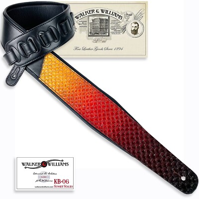 Walker & Williams KB-06 Premium Carved Fish Scale Strap In Painted Sunset Finish