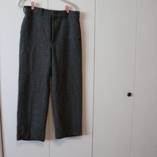 VINTAGE Woolrich 1830 Mens Gray Herringbone Wool Pants Thick Heavyweight 34 28