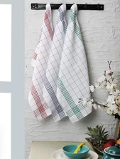 Kitchen Dish Towels, 100% Natural Cotton, Set of 4, 15x25 in.