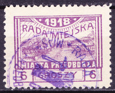 PL 006 Poland Polska Przedborz local issue Fi 9B T2 used expertised