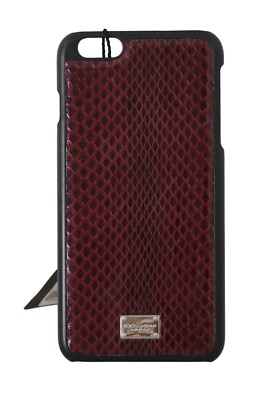 DOLCE & GABBANA Phone Case Bordeaux Leather Cover Logo iPhone6 Plus RRP $250 