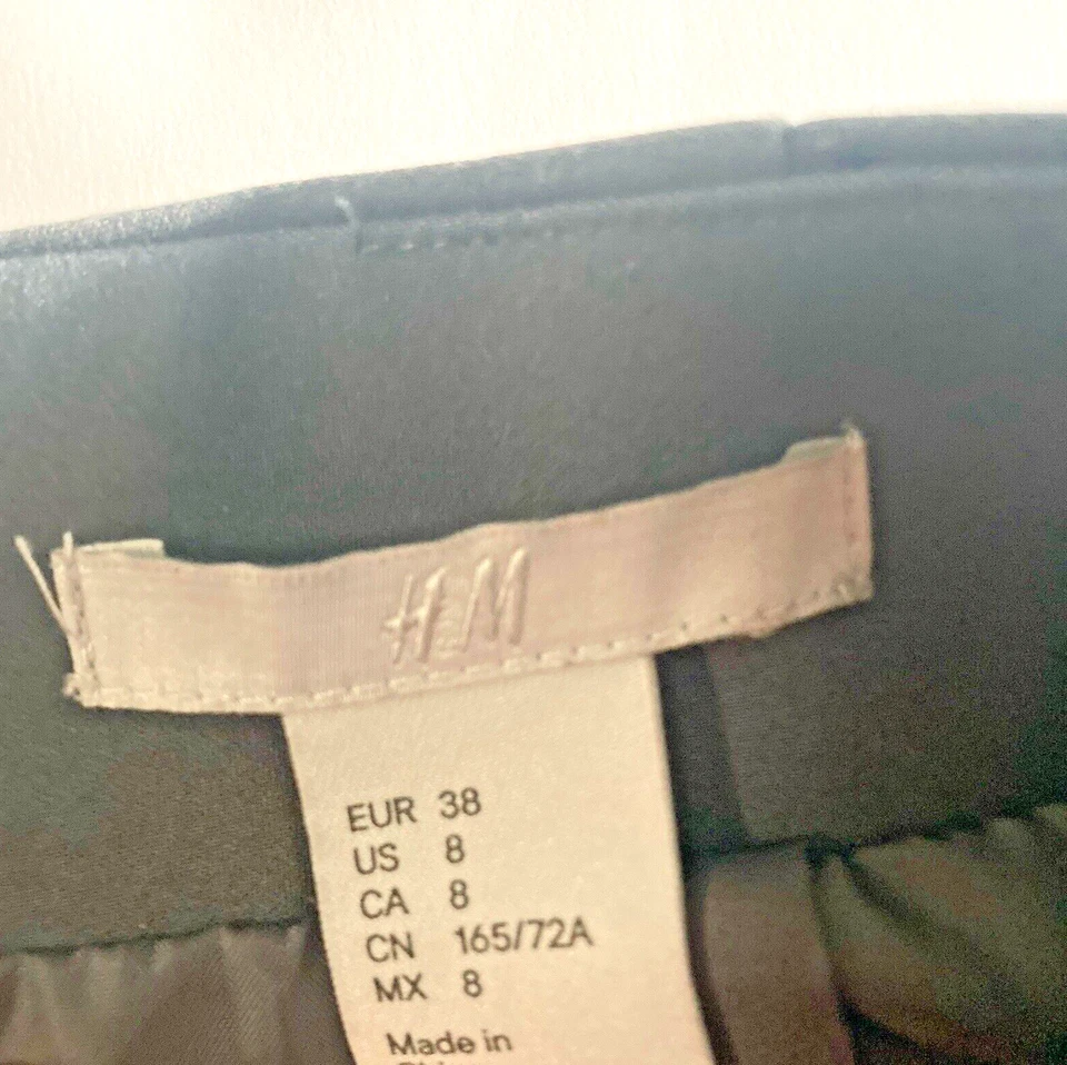 H&M Mujer Falda Mini Gris Cremallera Trasera Algodón Capas Talla 8 Foto 4 de 4