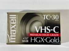 Maxell VHS-C TC-30 Premium High Grade HGX-Gold - New In Package