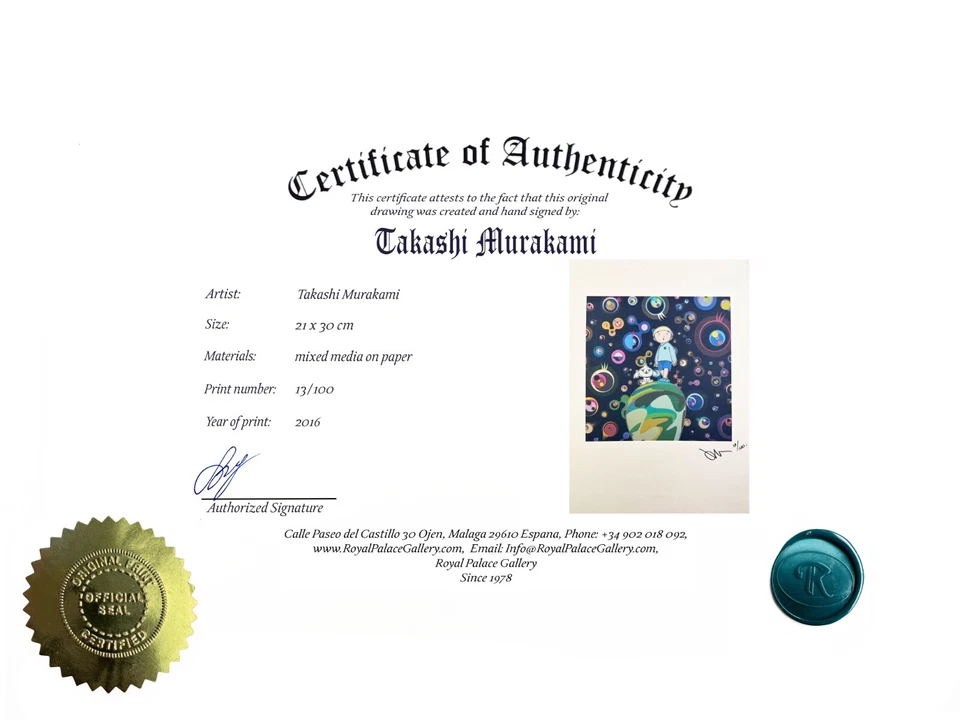 Takashi Murakami Original Vintage Art Print Lithograph Signed Limited COA - Image 2 of 3