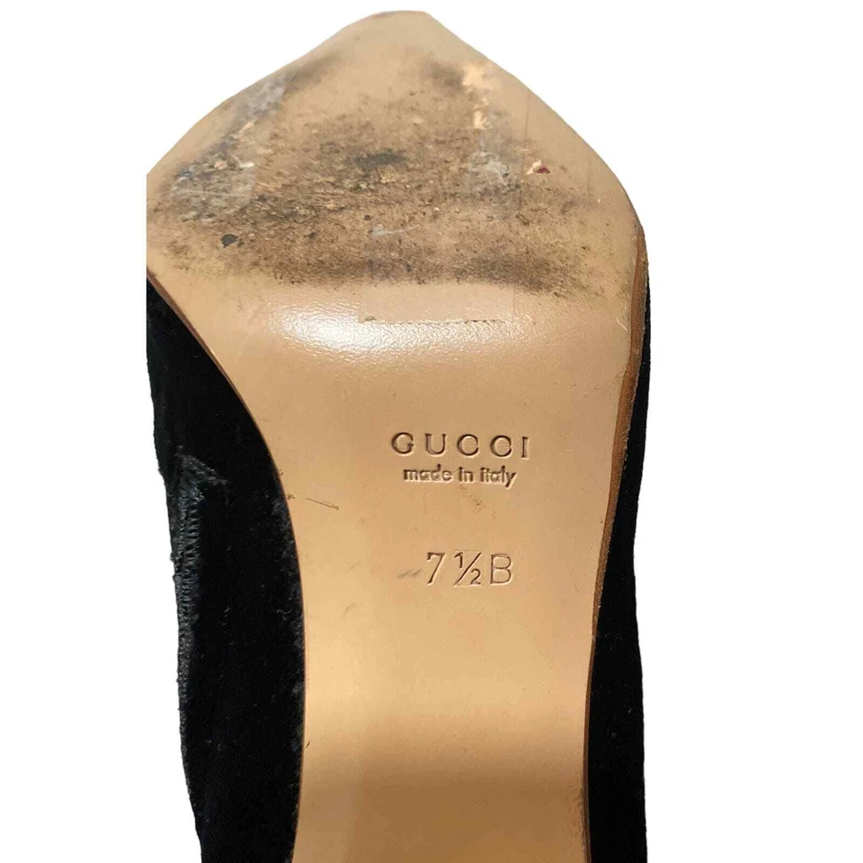 Gucci Velvet Over the Knee Stiletto Boots Sz 7.5  - Image 3 of 4