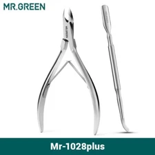 MR GREEN Cuticle Nipper Scissor Pusher Nail Pedicure Manicure German Stainless