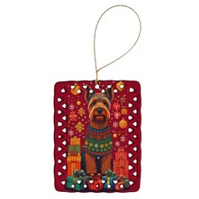 Welsh Terrier Holiday Christmas Porcelain Ornament DAC3173CO2