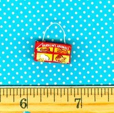 Dollhouse Miniature Size  Animal Cracker Box RED with String