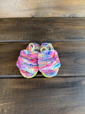 NEW UGG Fluff Yeah Pixelate Fluffy Multicolor Sandals Toddler Size 8