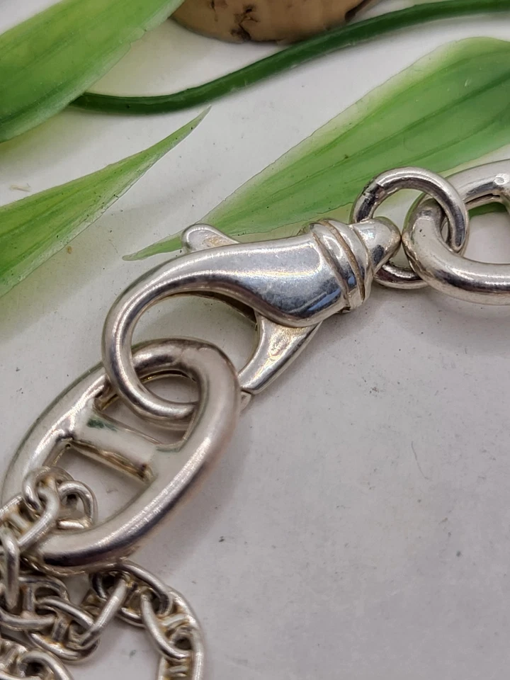 Bracelet Argent Gros Maillon Dans Le Gout De Hermes Silver 925 TBE 15g - Photo 4/4