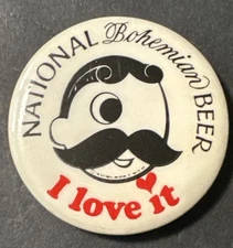 Vintage National Brewing Co. Mr. Boh Bohemian Beer Advertising Pinback Button