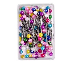 100pcs 38mm Colorful Ball Head Hijab Pins Straight Sewing Scarf Needles|حجاب