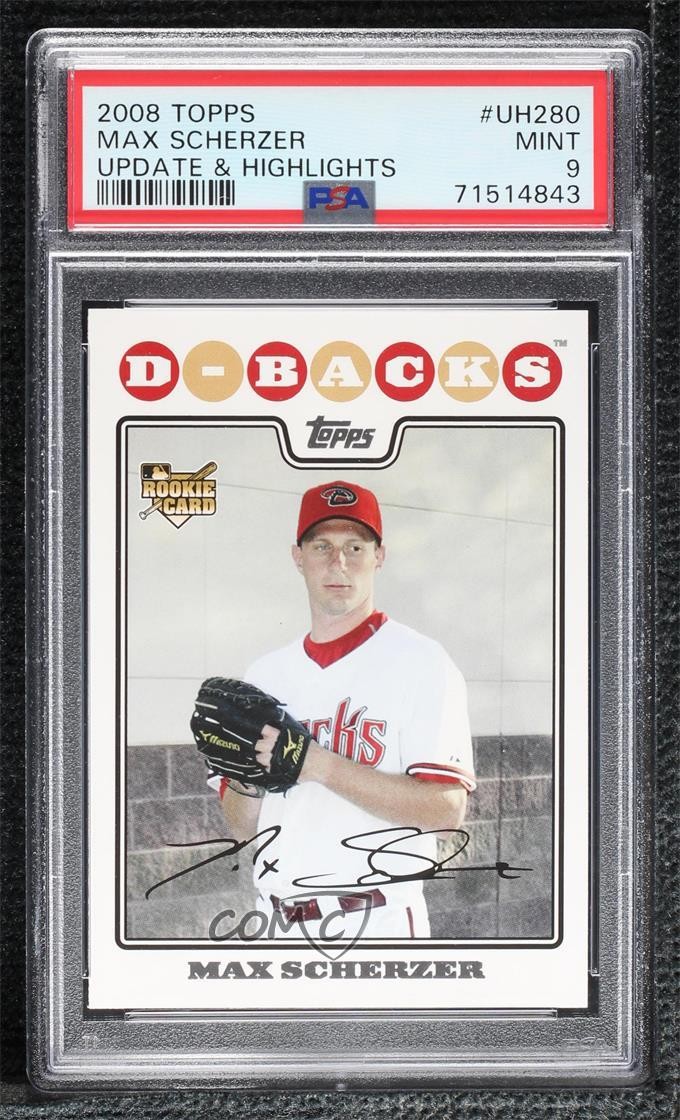 2008 Topps Update Max Scherzer #UH280 PSA 9 MINT f7x