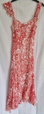 Per Una - Red/white Floral Long Dress - Size 10