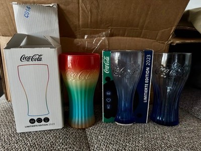 McDonald's Coca-Cola Gläser 2023 - Regenbogen (McDelivery) & 2x Nachtblau | NEU