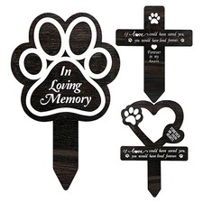 Pet Memorial poplar wooden Grave Marker Plaque Garden Stake Dog Footprints