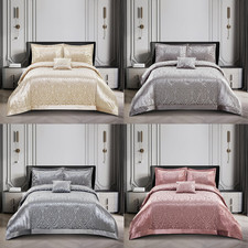 Set lenzuola copriletto 3 pezzi velluto trapuntato lusso matrimoniale king size