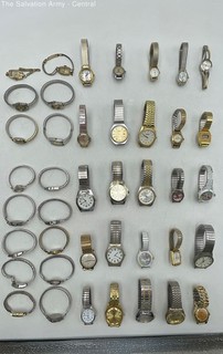 Lot Of 41pcs Assorted Unisex Adults Gold Silver Analog Wristwatches 1300g