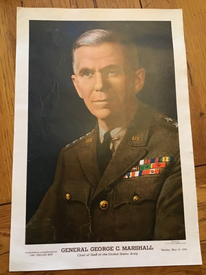 original vintage poster general George c. Marshall Chicago  1942 *rare official