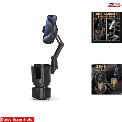 Universal Cup Holder Phone Mount - 360° Rotation & Adjustable Base for All Cars