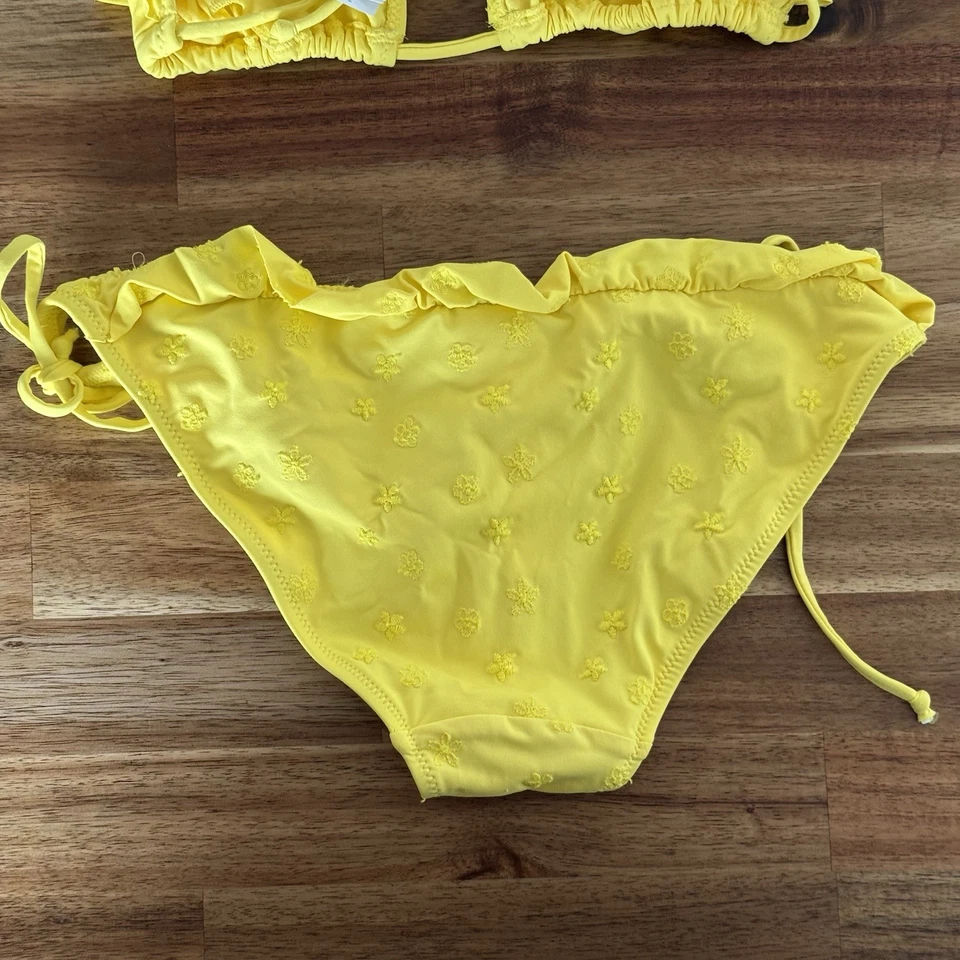 Conjunto de Bikini Abercrombie & Fitch Crochet Traje de Baño Amarillo Talla M Preppy Verano Foto 4 de 4