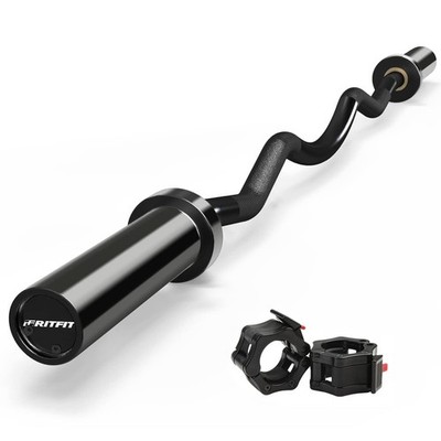 2 Inch EZ Curl Bar with Weights, 350LBS Weight Capacity Olympic Curl Barbell for