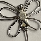 Beau Rare Vintage Pin Sterling Silver Thin Butterfly Wings Black Stone Center — photo 7