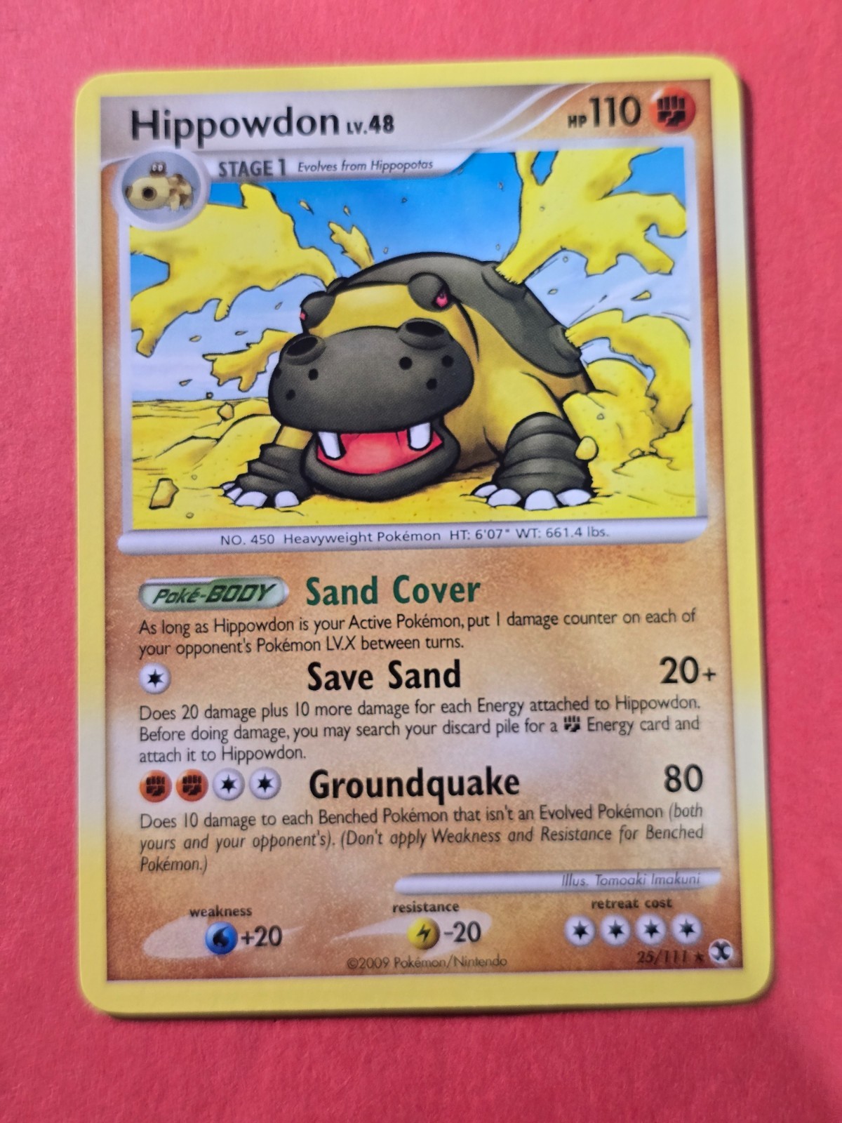 2009 Pokemon Platinum Rising Rivals #25 Hippowdon, Rare, NF/H, cd1