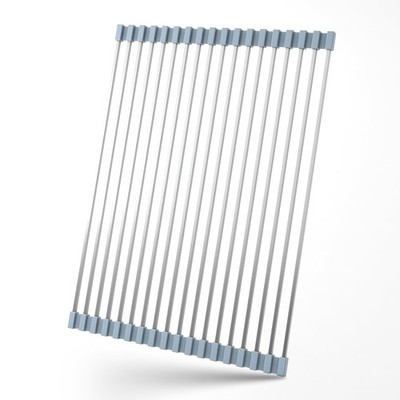TlaroRiz 16.93 ×12.91 Inch Sink Drying Rack Roll Up, Silicone Wrapped 304 Squ...