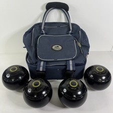 4x Almark Clubmaster Lawn Bowls Size 3 Heavy Matching Set Black KBB 97 Henselite