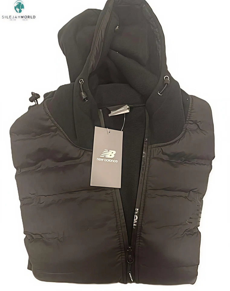 New Balance Hybrid Puffer Tech Fleece Jacket, color black, size L - Image 3 of 4