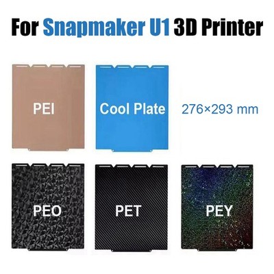 For Snapmaker U1 PEY PEO PET PEI Sheet Build Plate 276×293mm 3D Printer Platform