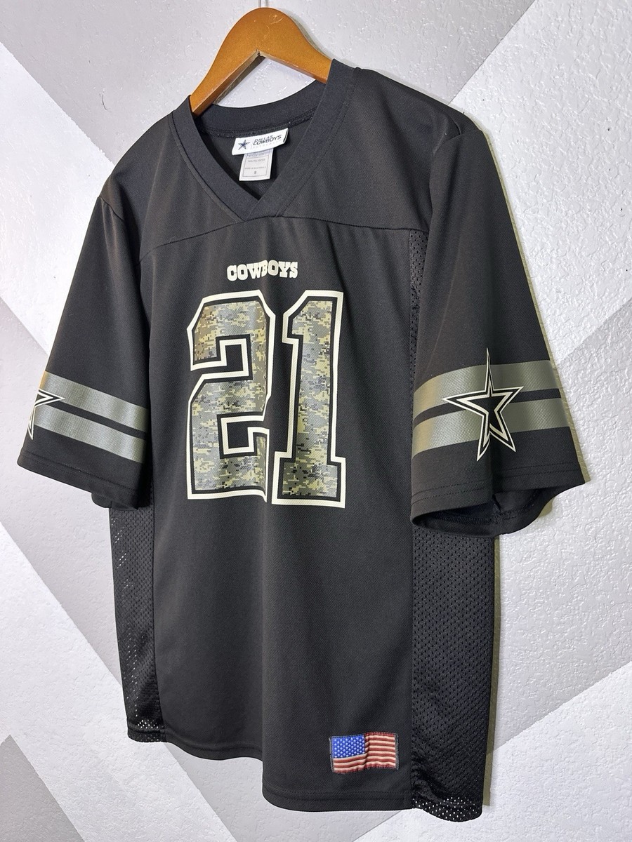 Nike Dallas Cowboys Ezekiel Elliott #21 Black Jersey Salute To Service Camo  Sz S