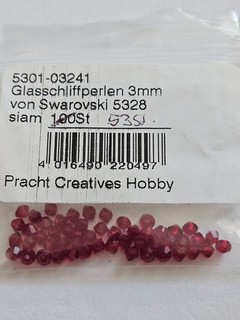 53 Swarovski Doppelkegel 3 mm Siam der Fa. Pracht