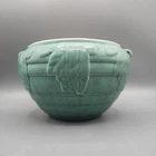Vintage McCoy Art Pottery Planter Matte Green Leaves & Berries