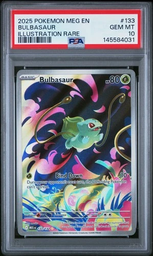 2025 POKEMON MEG EN-MEGA EVOLUTION ILLUSTRATION RARE #133 BULBASAUR PSA 10