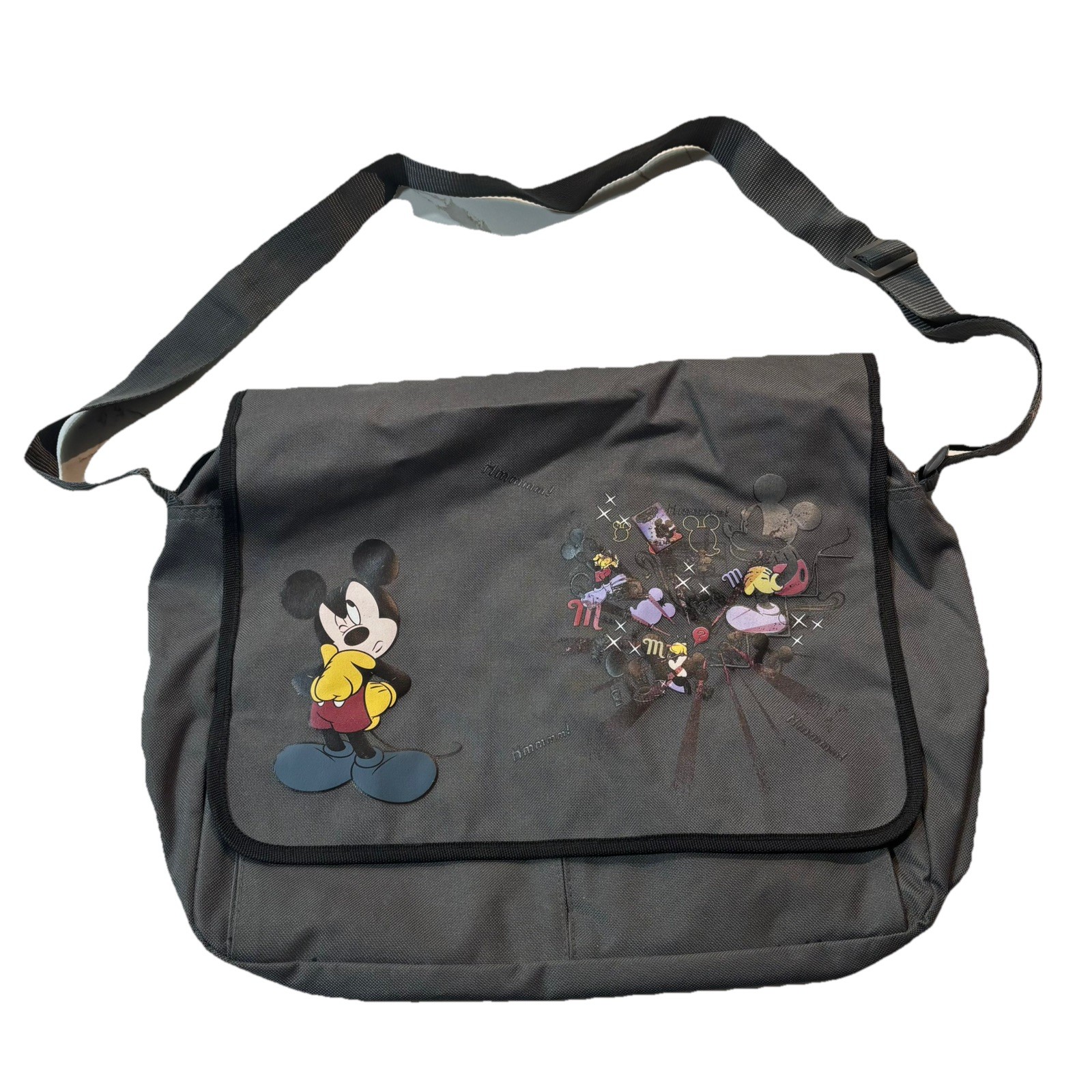 VTG Disney Mickey Mouse Grey Messenger Bag  -  Shoulder Strap