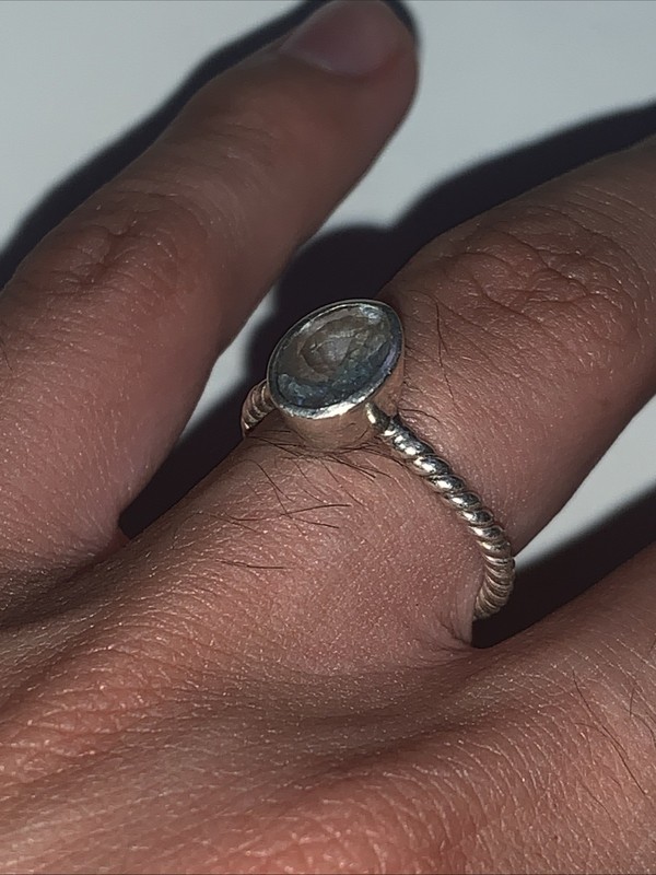 High Quality Stainless Steel Aquamarine Ring