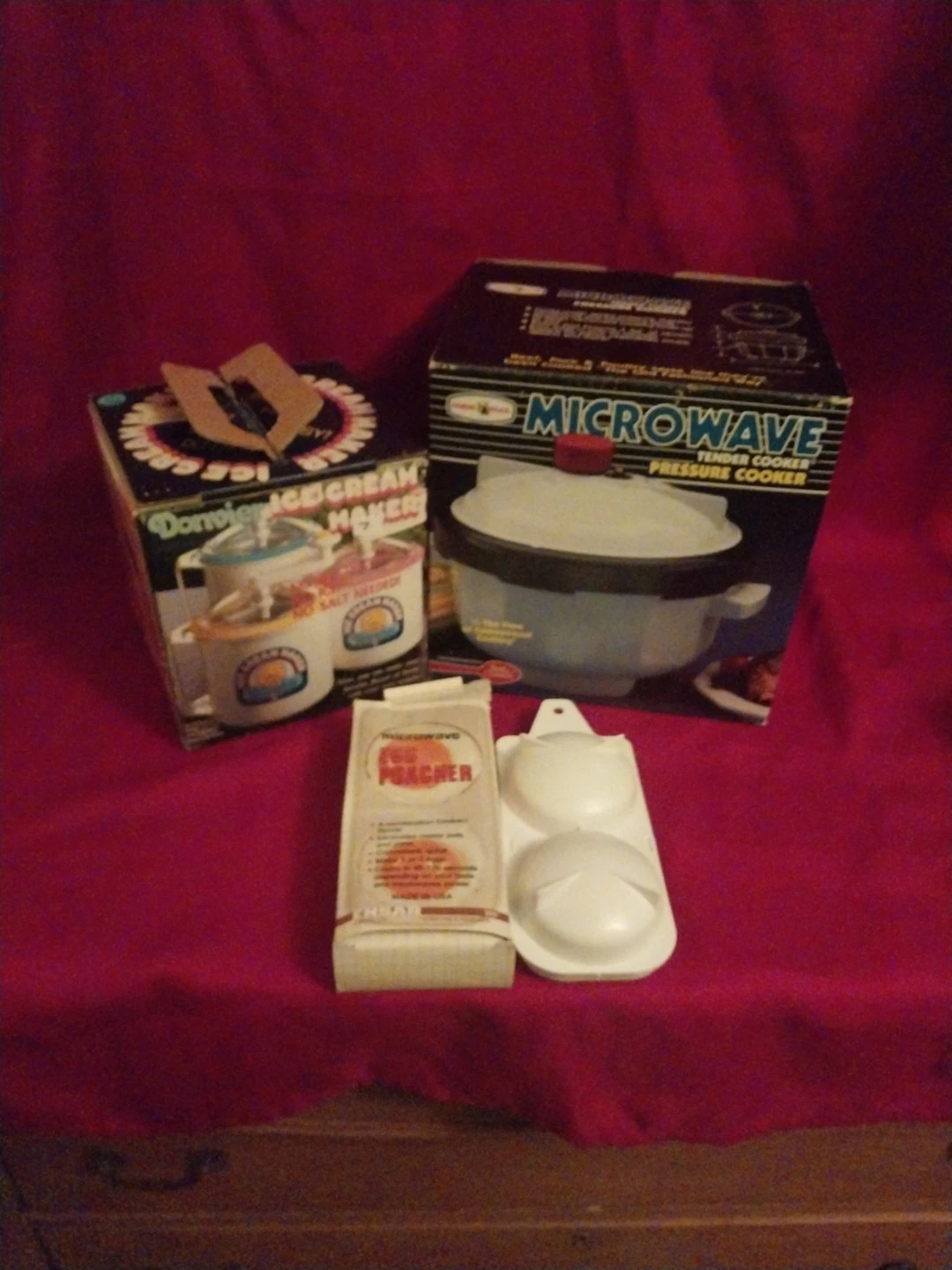 VINTAGE Ensar Microwave Egg Poacher, Ice Cream Maker, Microwave Pressure Cooker