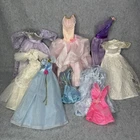 Vintage 80s 90s Barbie Doll Clone & Handmade Barbie Clothes Dresses Gowns Lot 9