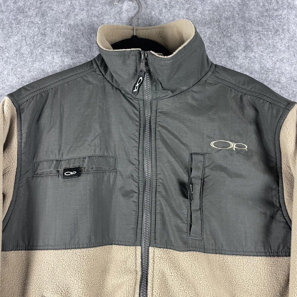 Chaqueta De Colección OP Ocean Pacific Para Hombres Grande Vellón Cremallera Completa Desgarro Logo Exterior Años 90 Foto 2 de 4
