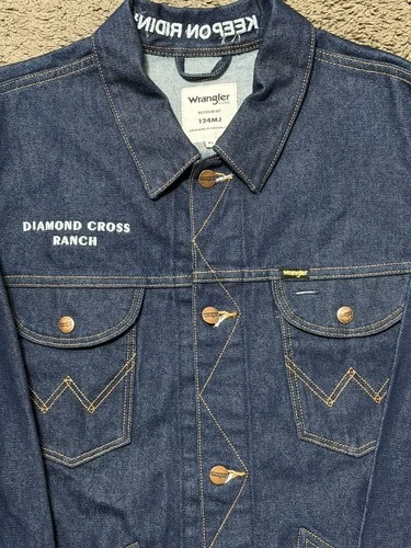 RARE Wrangler Diamond Cross Ranch Denim Jacket Limited Edition Western 124MJ XL image 3