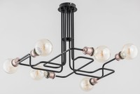 Deckenleuchten 6X60W/E27 IP20 Schwarz Modern Led Beleuchtung
