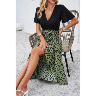 chinese dress ladies Color Block Lace A-Line Maxi Evening Party Dress main image 0
