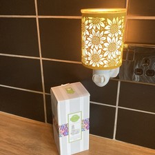 scentsy toward the sun Mini Plug-In wax Warmer, vgc glass metal mix wall light