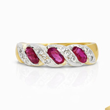 Rubin Diamant Ring 585 Gelbgold 14K Brillante...