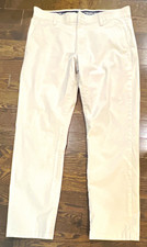 Chaps Men’s Beige Chino Cotton Spandex Twill Straight Fit Flat Front 34